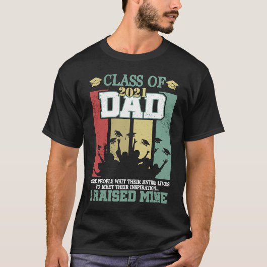 Proud Dad of a 2021 Graduate Retro Graduation Seni Tシャツ (正面)
