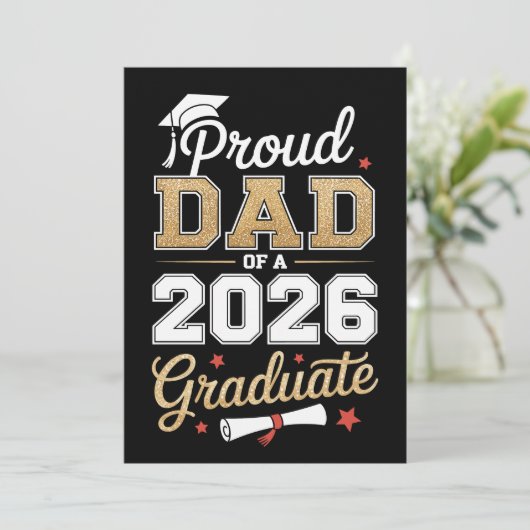 Proud Dad Of A 2026 Graduate Class Of Graduation 案内状 (スタンド正面)