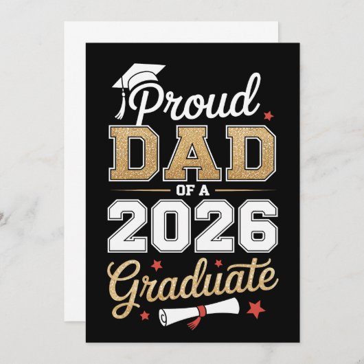 Proud Dad Of A 2026 Graduate Class Of Graduation 案内状 (正面/裏面)