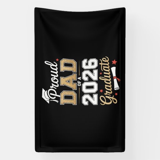 Proud Dad Of A 2026 Graduate Class Of Graduation 横断幕 (縦)