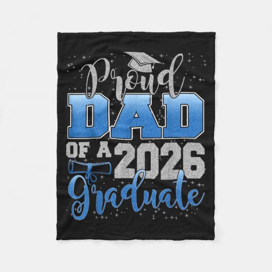 Proud Dad Of A Cl Of 2026 Graduate Senior Graduati フリースブランケット (正面)