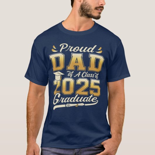 Proud Dad of a Class of 2025 Graduate Senior Vinta Tシャツ (正面)