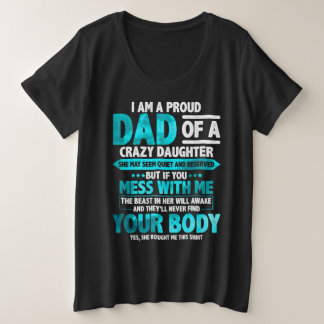 Proud Dad of a Crazy Daughter Father's Day プラスサイズTシャツ
