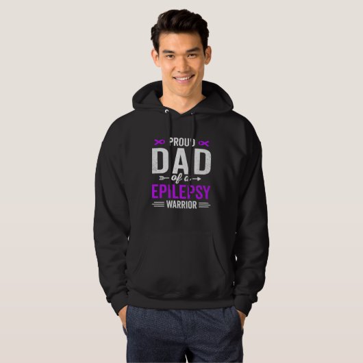 Proud Dad of a Epilepsy Warrior Survivor Awareness パーカ (正面フル)