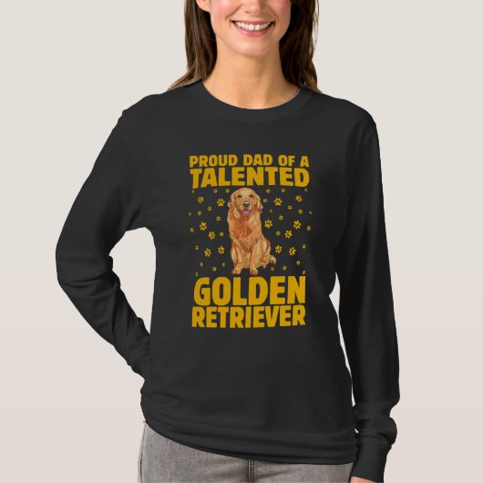 Proud Dad of a Golden Retriever Dog Saying Tシャツ (正面)