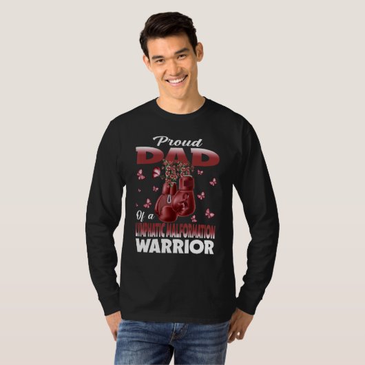 Proud Dad Of A Lymphatic Malformation Warrior Awar Tシャツ (正面フル)