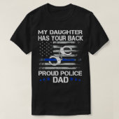 Proud Dad of a Police Officer design  Thin Blue Li Tシャツ (デザイン正面)
