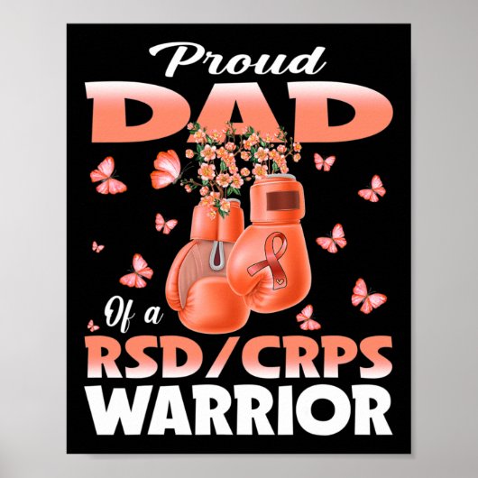 Proud Dad Of A Rsd Crps Warrior Awareness Boxing G ポスター (正面)