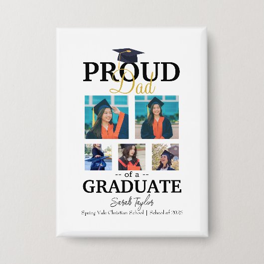 Proud dad of graduate 2025 缶バッジ (正面)
