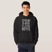 Proud Dad of Three Awesome Boys Shirt Fun Father G パーカ (正面フル)