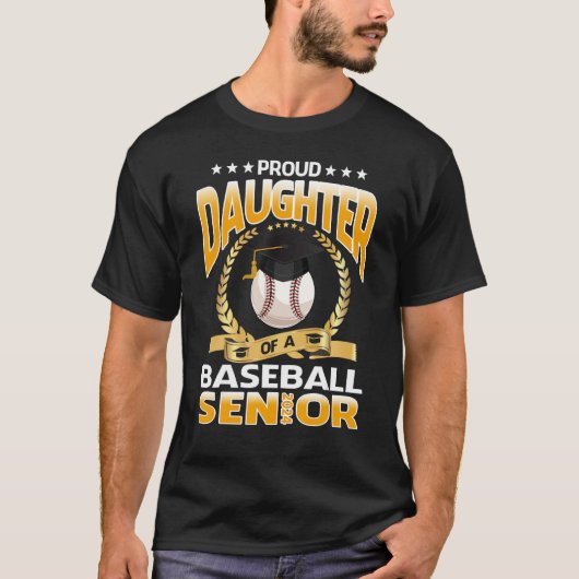 Proud Daughter Of A Baseball Senior 2024 Graduatio Tシャツ (正面)