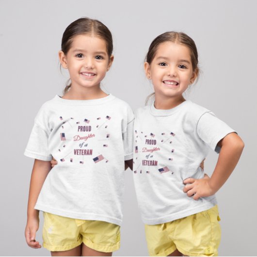 Proud Daughter of a Veteran | Patriotic Flag  ベビーTシャツ
