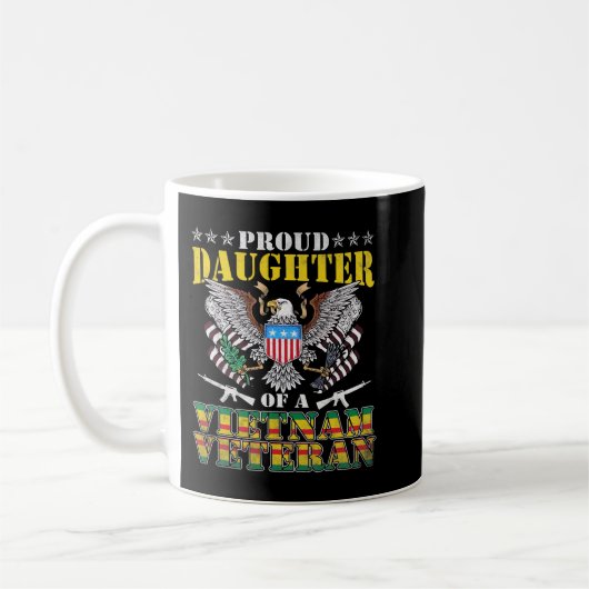 Proud Daughter Of A Vietnam Veteran US Veterans Da コーヒーマグカップ (左)
