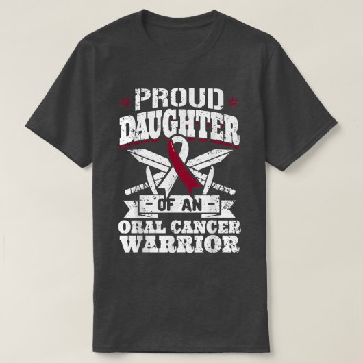 Proud Daughter Of An Oral Cancer Warrior Awareness Tシャツ (デザイン正面)
