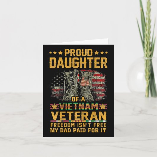 Proud Daughter Of Vietnam Veteran Patriotic Vet Fl カード (正面)