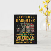 Proud Daughter Of Vietnam Veteran Patriotic Vet Fl カード (黄色い花)