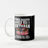 Proud Daughter Of World War 2 Veteran Military Vet コーヒーマグカップ (左)