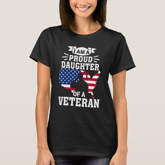 Proud Daughter Veteran Nothing Scares Patriotic Ve Tシャツ (正面)