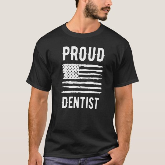 Proud Dentist Profession American Flag Premium Tシャツ (正面)