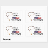 Proud Devout American Christian Sticker 長方形シール (シート)