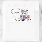 Proud Devout American Christian Sticker 長方形シール (バッグ)