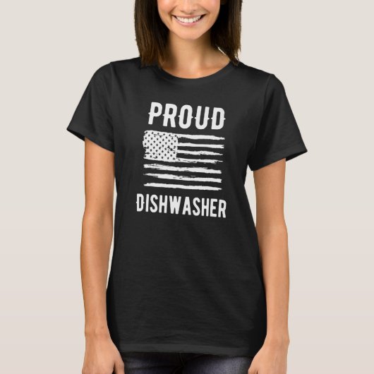Proud Dishwasher Profession American Flag Premium Tシャツ (正面)