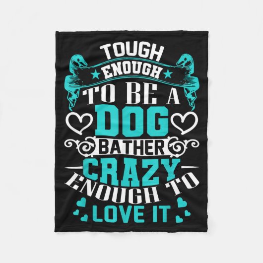 Proud Dog Bather Insrational Quotes Funny Groomer フリースブランケット (正面)