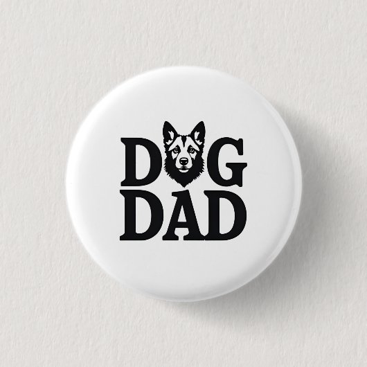Proud Dog Dad Apparel & Accessories 缶バッジ (正面)