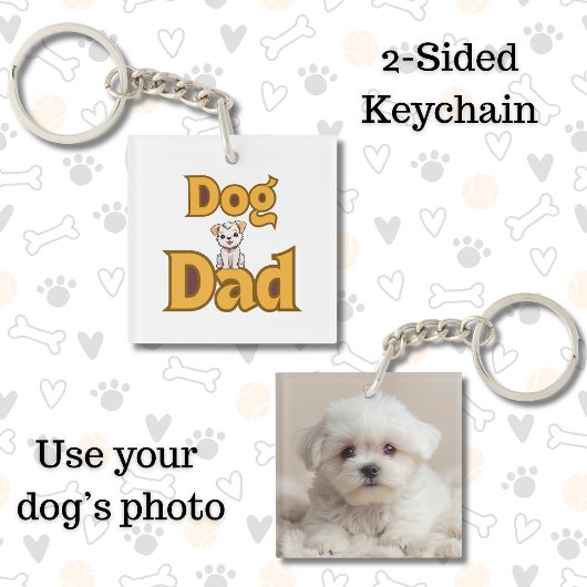Proud Dog Dad Father's Day Double-Sided  キーホルダー