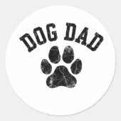 Proud Dog Dad Funny Dog Lover ラウンドシール (正面)