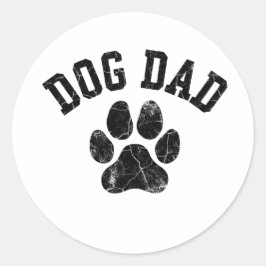 Proud Dog Dad Funny Dog Lover ラウンドシール
