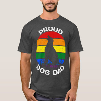Proud Dog Dad Pride Rainbow vintage Tシャツ