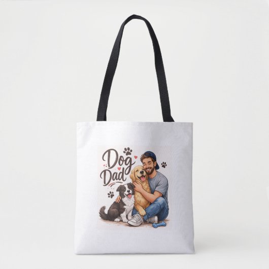 Proud Dog Dad Tote Bag – Cute Dog Lover Gift Bag トートバッグ (正面)