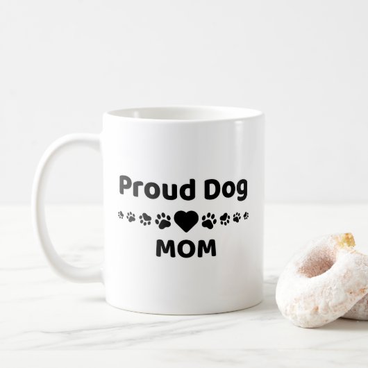 Proud Dog Mom Coffee Mug コーヒーマグカップ (ドーナツ)