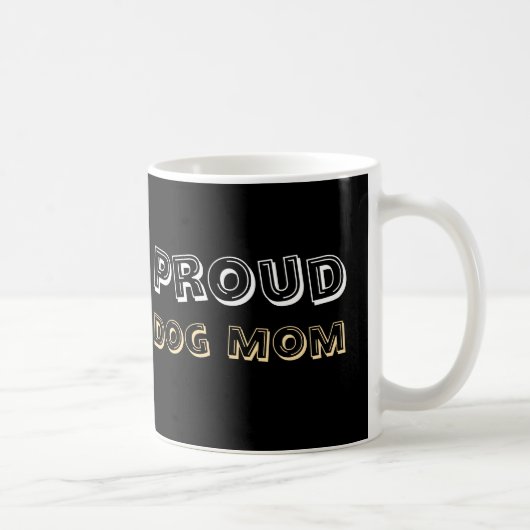 Proud Dog Mom Paw Print Minimal Design コーヒーマグカップ (右)
