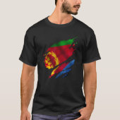 Proud Eritrean Root Torn Ripped Eritrea Flag Tシャツ (正面)