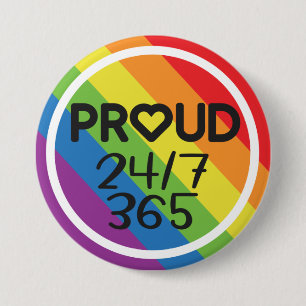 Proud everyday rainbow colors pride month 缶バッジ
