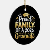 Proud Family Of A 2026 Graduate 26 Gold Graduation セラミックオーナメント (右)