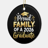 Proud Family Of A 2026 Graduate 26 Gold Graduation セラミックオーナメント (左)