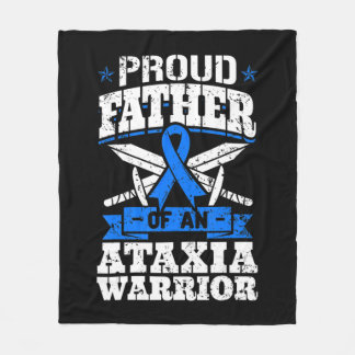 Proud Father Of An Ataxia Warrior Awareness Ribbon フリースブランケット