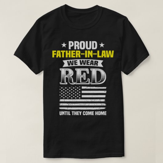 Proud FatherInLaw Of Deployed Son Red Friday Famil Tシャツ (デザイン正面)