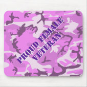 Proud Female Veteran Pink Purple Camo Mouse Pad マウスパッド (正面)