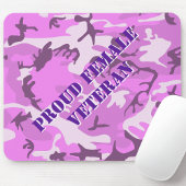 Proud Female Veteran Pink Purple Camo Mouse Pad マウスパッド