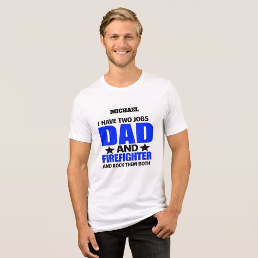 Proud Firefighter Dad トライブレンドＴシャツ (正面全面)
