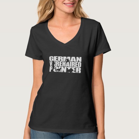 Proud German Wirehaired Pointer hunting hound dog  Tシャツ (正面)
