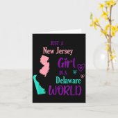 Proud Girl Just A New Jersey Girl In A Delaware Wo カード (黄色い花)