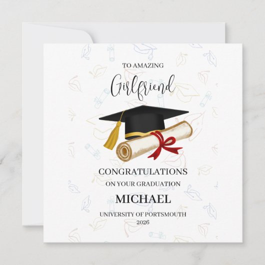 Proud Girlfriend Graduation Personalized カード (正面)