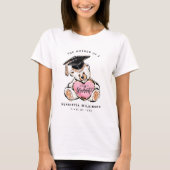 Proud Grad Mom Teddy Bear Graduation Glitter Heart Tシャツ (正面)