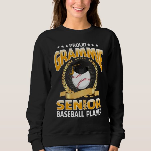 Proud Grammie Senior Class Of 2024 Baseball Player スウェットシャツ (正面)