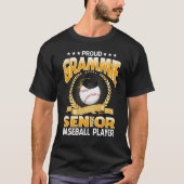 Proud Grammie Senior Class Of 2024 Baseball Player Tシャツ (正面)